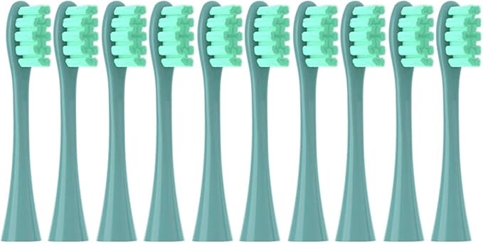 Replacement Brush Heads for Compatible ForOclean Flow/X/X PRO/F1/ One/Air 2 Sonic Electric Toothbrush Blue Green Soft Bristle Nozzles(10 Green)