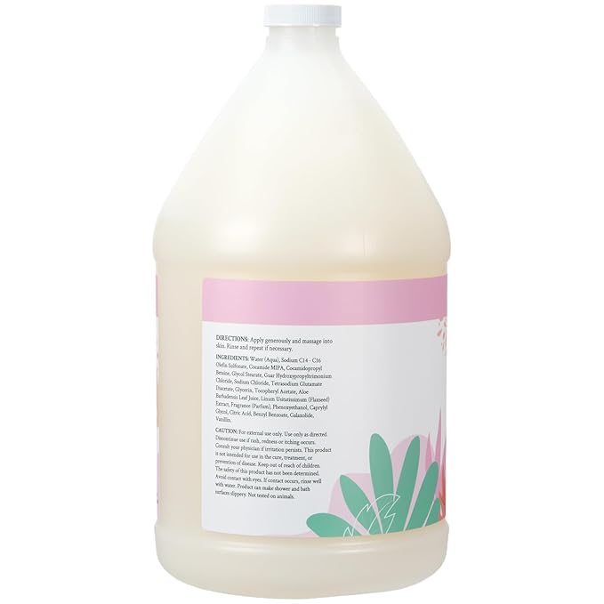 Ginger Lily Farms Botanicals Nourishing Body Wash 100% Vegan &amp Cruelty-Free Vanilla Sugar Bliss Scent 1 Gallon (Pack of 4)