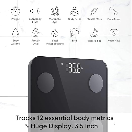 Wyze Smart Scale for Body Weight and Fat Digital Bathroom Scale Weighing Machine for People's Muscle BMI Bluetooth Electronic Body Composition Monitor 400lb