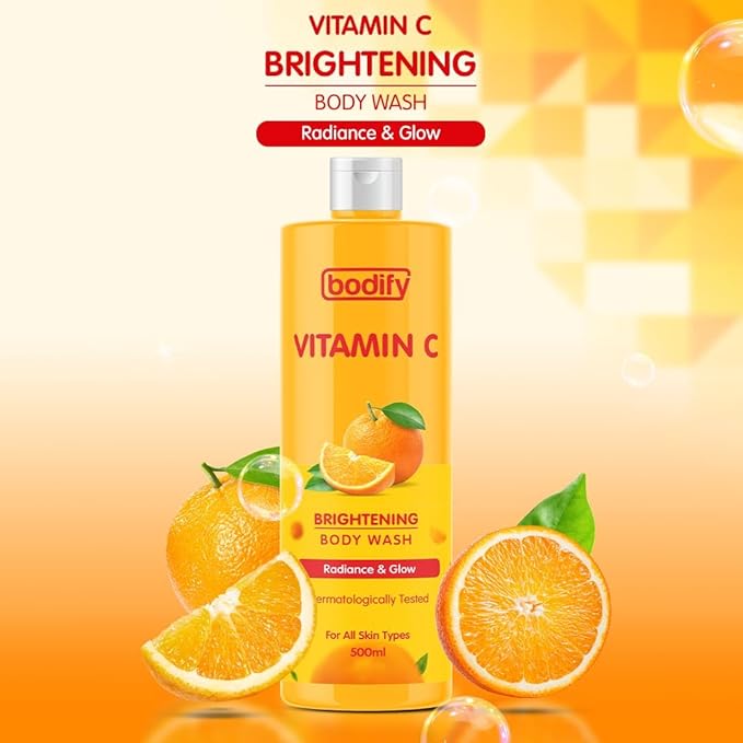 Bodyfy Vitamin C Brightening Body Wash 500 Ml | Radiance &amp Glow|Paraben Free | All Skin Types