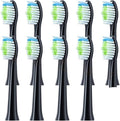 10PCS Replacement Toothbrush HeadsCompatible for DOXO D5/D5Z/D8X/D8Z/D9/D10 Soft(10PCS Black)