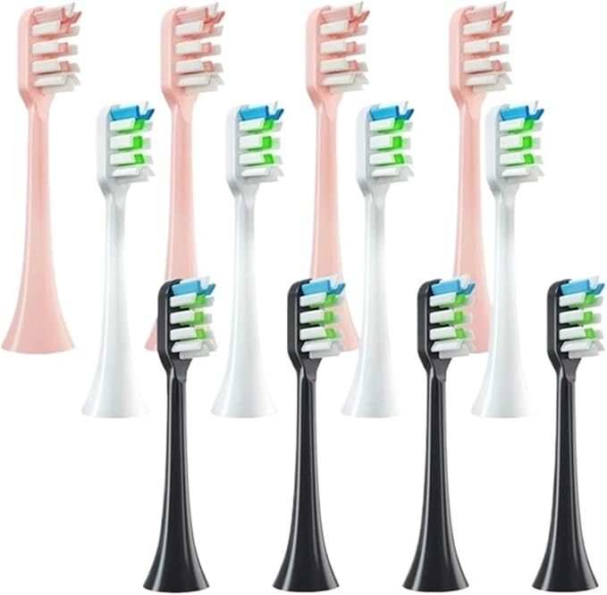 Replacement Brush Heads Compatible for X3 X5 V1 X3U 5-10pcs Bristle Electric Toothbrush Sealed Packed(3white 2black)