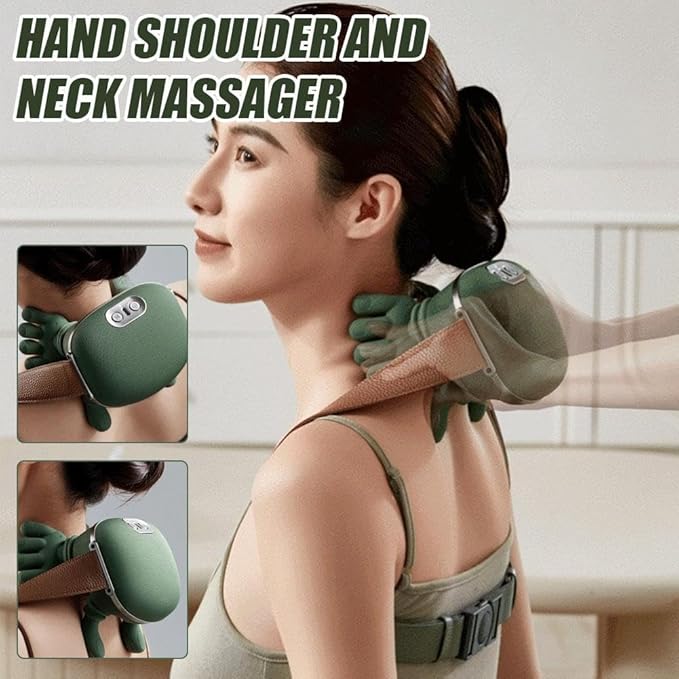 Neck Massager with Heat 2026 New Portable Hand Shoulder and Back Massagers Wireless Electric Shiatsu Shoulder Massagers Rechargeable Real Hand Massagers for Pain Relief Deep Tissue