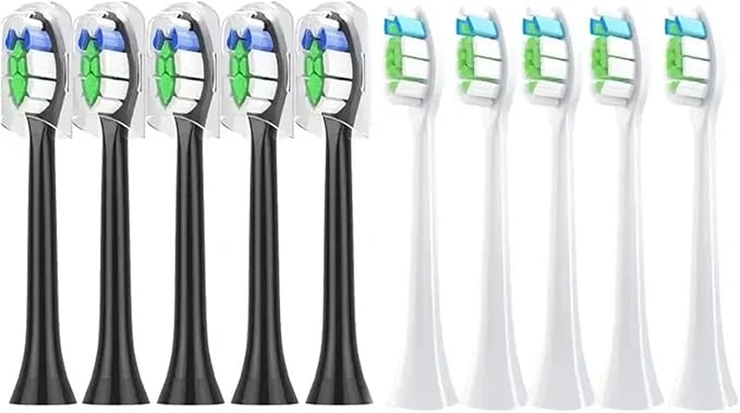 Brush Heads 10PCS Compatible for H X3/6/8/9 Series Toothbrush Vacuum Sealed Packaged Replacement Toothbrushes(10PCS-W2-white)