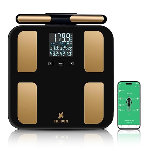 EILISON Highly Advance 2-in-1 Digital &amp Analog Weighing Scale for Body Weight-400lbs 4 High Precison GX Sensor Accurate Thick Tempered Glass Extra Large Display (red) (8 Electrode Black)