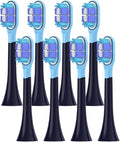 8pcs Replacement Toothbrush HeadsCompatible for MIJIA T301/T302/T501 Sonic Electric Tooth Brush Soft Bristle Nozzles with Vacuum Packaging(8 BJ Black)