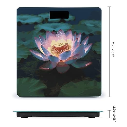 Lotus Flower Digital Bathroom Scale for Body Weight Weighing Scale with Backlit LCD Display High Precision Measurements &amp Measures Weight Up to 180kg
