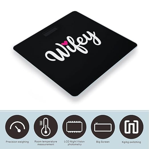 Men's Smart Scale for Body Weight Digital Bathroom Weighing Scale Automatic Switch Energy Saving Scale Love Heart Bride Wifey Gift