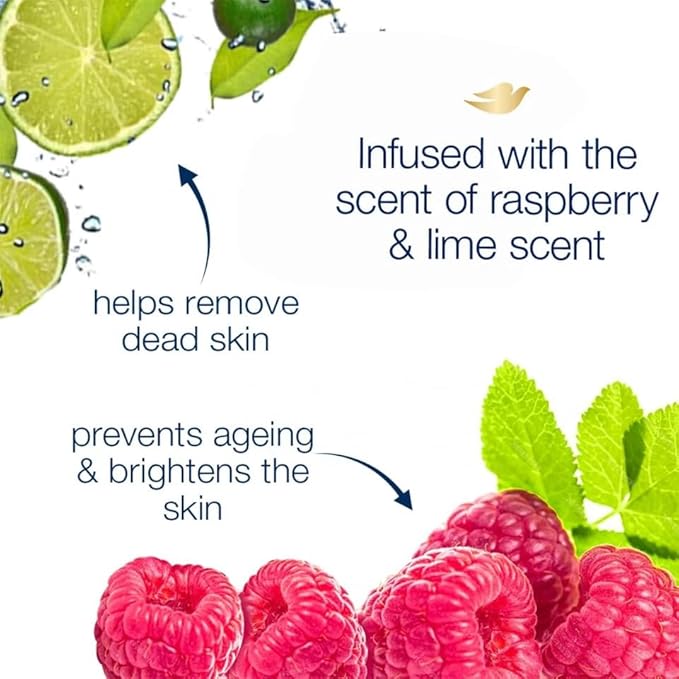 Dove Body Wash Nourishing Go Fresh Raspberry &amp Lime Scent 1000ml | Refreshing Shower Gel for Soft Smooth &amp Hydrated Skin | Fruity Scent Moisturizing Body Cleanser for Daily Skincare Routine |