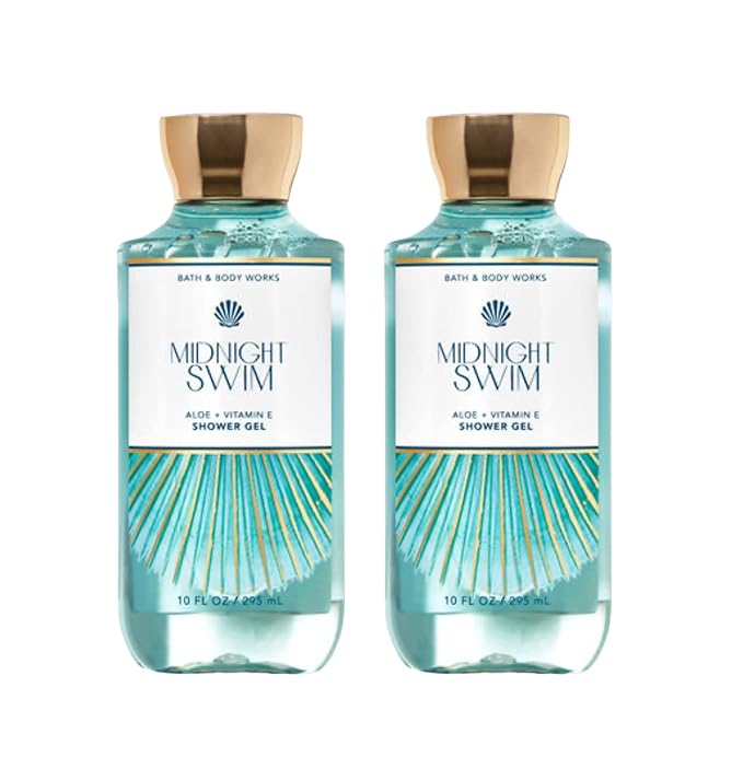 Bath &amp Body Works Midnight Swim Shower Gel Gift Sets 10 Oz 2 Pack (Midnight Swim)