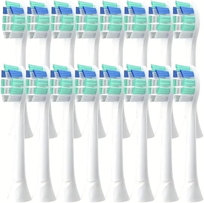Replacement Toothbrush HeadsCompatible for HX6730/HX6721/HX3216 Bright White Brush(16pcs)
