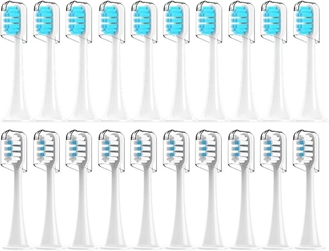 Compatible for Xiaomi Mijia T300/T500/T700 Sonic Electric Toothbrush Heads Replaceable Refill Nozzles 4 Colors(10White10Blue)