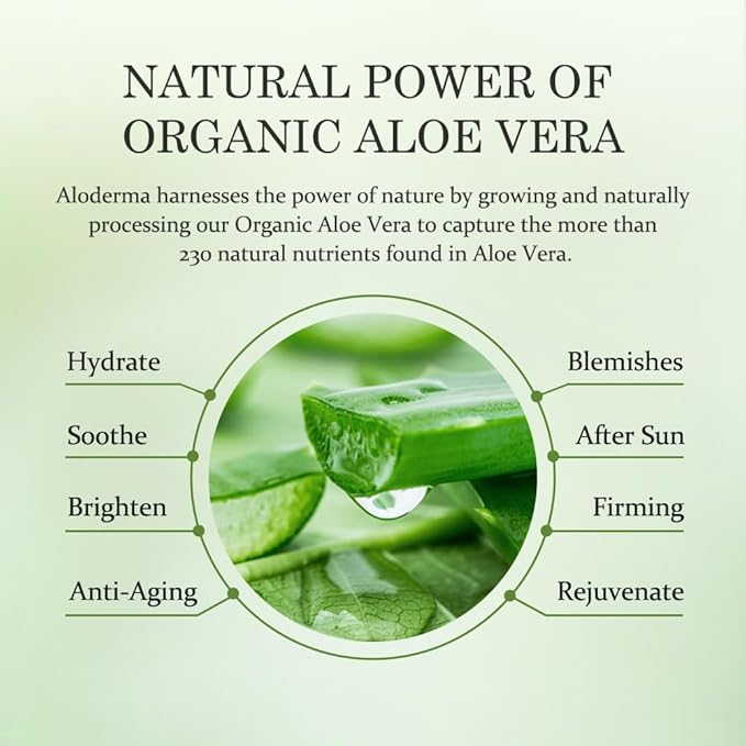 Aloderma Aloe Shower Set - Nourishing Body Wash Hydrating Facial Cleanser - Refreshing Soothing Hydrating