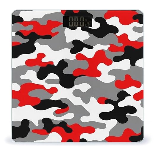 Digital Bathroom Weighing Scale Energy Saving Scale Smart Scale for Body Weight Military Red Camo Army Camouflage