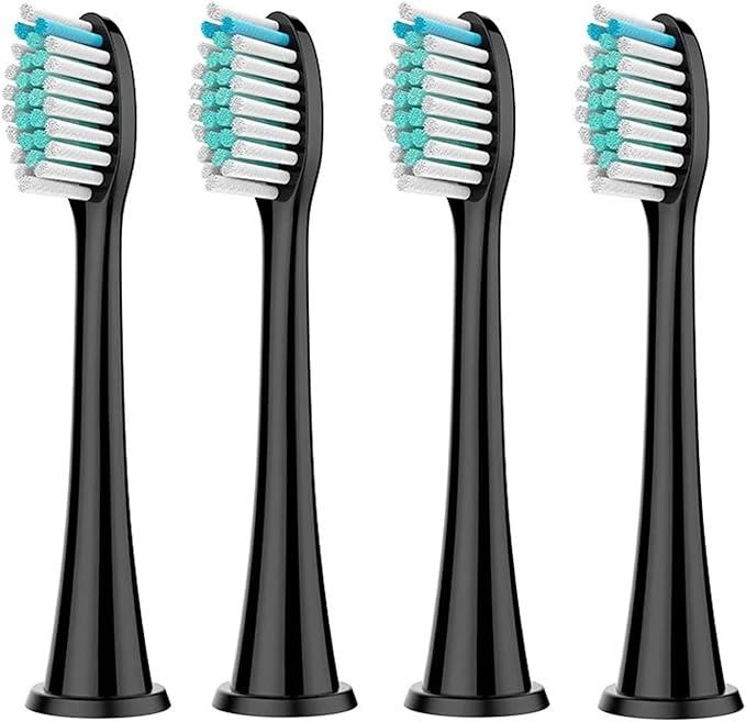 8Pcs Replacement Brush Heads Compatible with HX3/HX6/HX9 Series Electric Toothbrush HX6064(4Pcs Black)