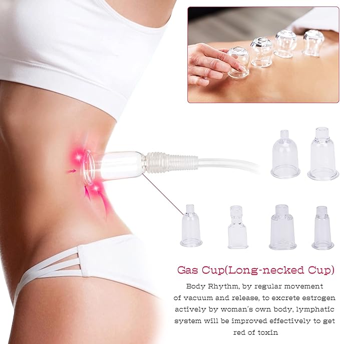 TwoWin Multifunctional Vacuum Therapy Machine Cupping Therapy Sets Cupping Scraping Body Shape Massager Adjustable Suction and 6 Modes with 30 Cups and 3 Pumps