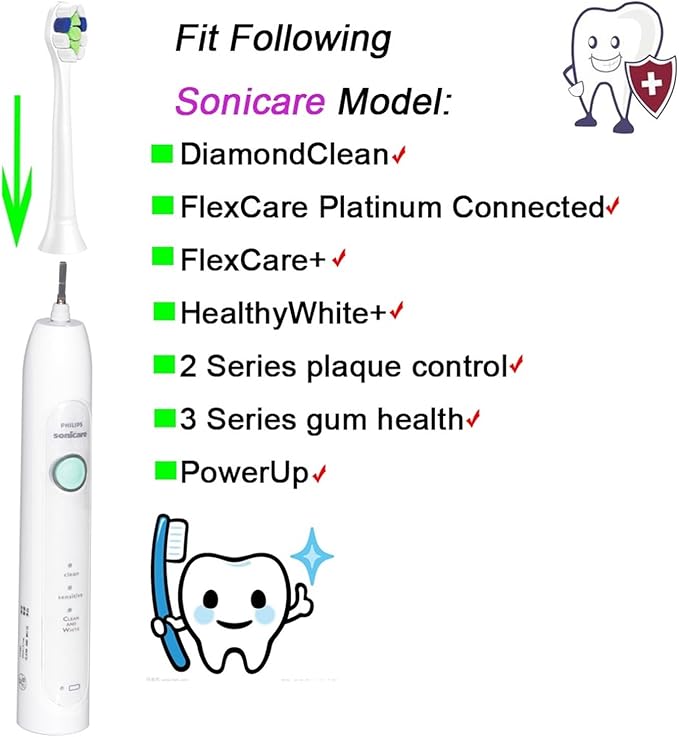 4/8pcs Replacement Toothbrush HeadsSonic Care Heads Brush Compatible for Sonicare Handle(8pcs)