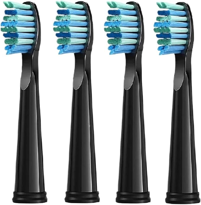 12Pcs Replacement Brush Heads Toothbrush HeadCompatible for Seago/Fairywill Bristle Tooth(Black)