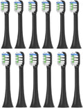 12PCS Replacement Brush HeadsCompatible for V1/X1/X3/X5/X3U/X3PRO/v1/v2 Sonic Electric Toothbrush Sof(Black)