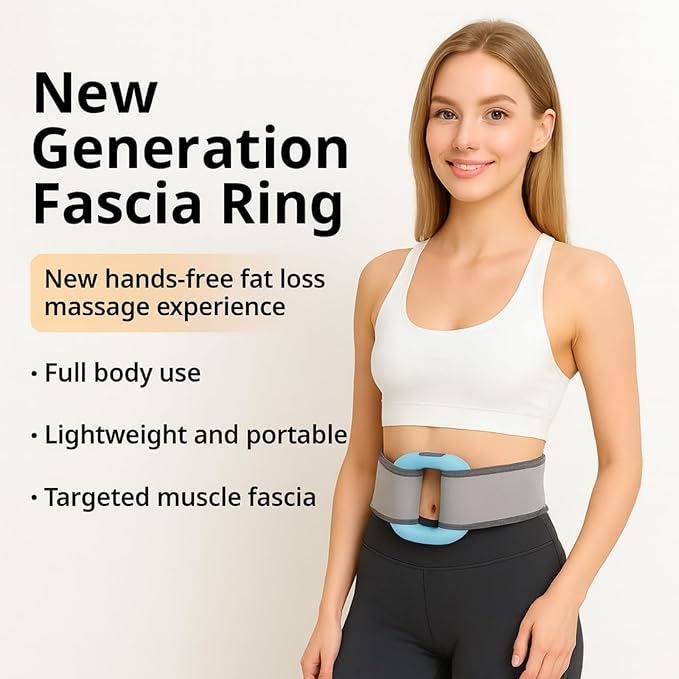 Electric Fascia Massage Ring – 5-Speed Adjustable Vibration Massager for Deep Tissue Muscle Relief Body Sculpting Pain Relief &amp Recovery Portable for Neck Shoulder Back Waist &amp Legs