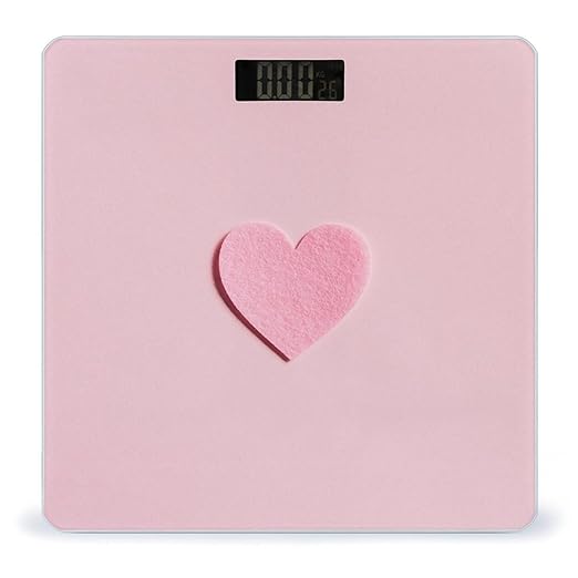Pink Heart Scale for Body Weight Digital Bathroom Scale Precision Smart Weighing Scales with Clear LED Display Accurate High Precision Scales Weighing Machine
