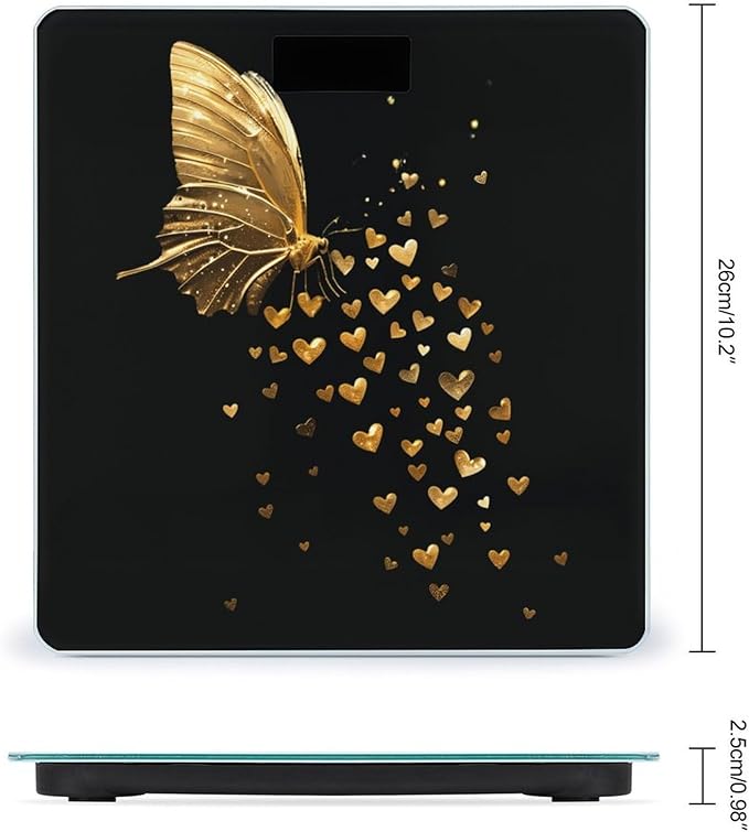 Gold Butterfly Electronic Scale for Body Weight Digital LCD Bathroom Scale Weighing Scale style