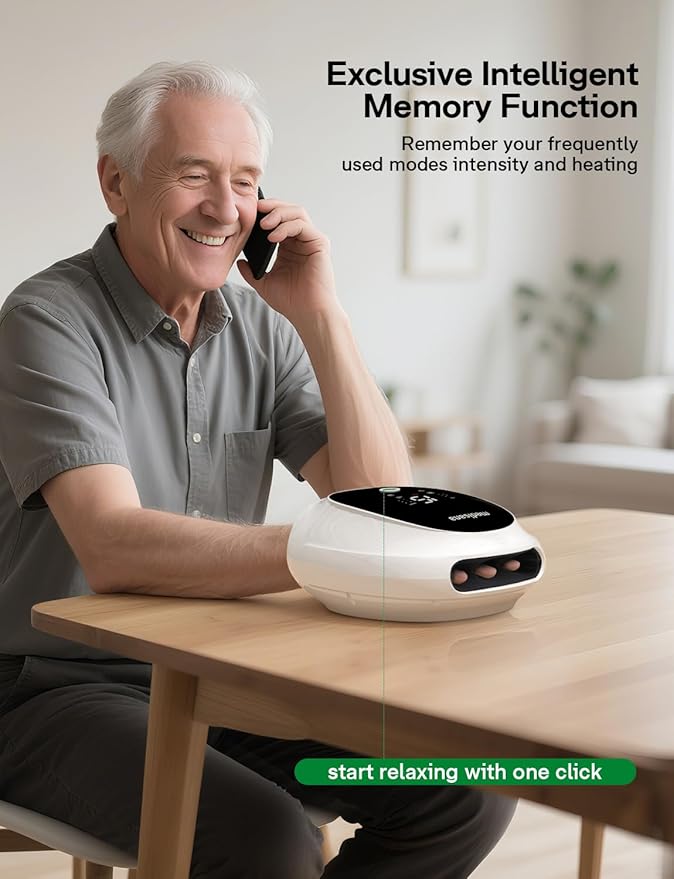 Medisana Hand Massager for Arthritis and Carpal Tunnel 6 Modes 6 Intensities Hand Massager with Heat and Compression Large LCD Display Full Hand &amp Wrist Massager Christmas Gifts for Men Women