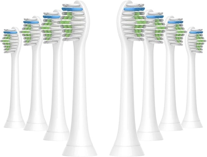 4pcs Replacement Brush HeadCompatible for PH Sonic Care Diamondclean Electric Toothbrush(8 White)