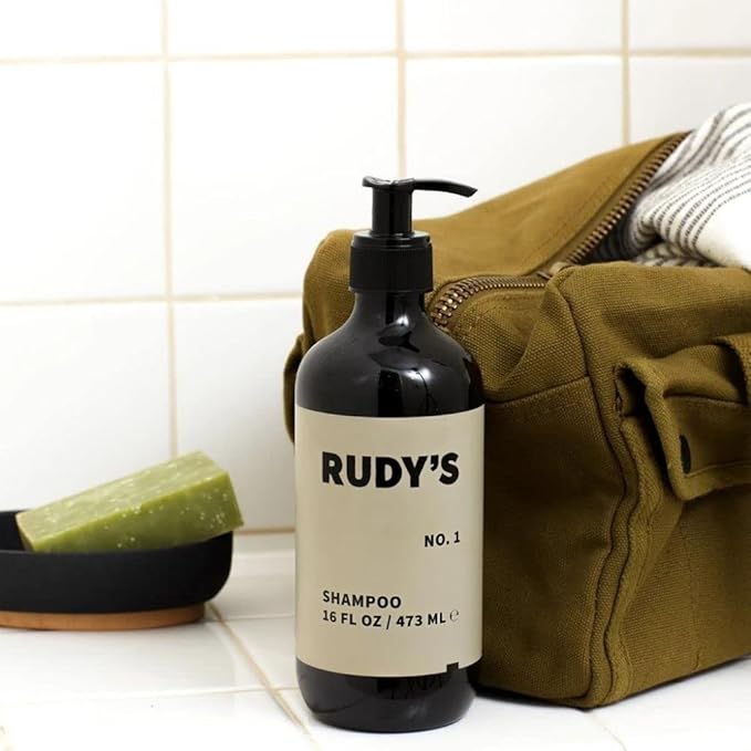RUDY's 1-3 Shower Essentials Bundle - Shampoo and Body Wash - Natural Ingredients Sulfate &amp Paraben Free (16 fl oz Each)