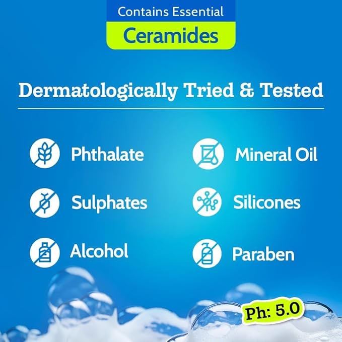 HS Hydrating Body Wash | Hyaluronic Acid Bodywash for Intense Hydration | Reduces Flakes &amp Itchiness | For Dry Skin | Polyglutamic Acid &amp Hyaluronic Acid | SLS &amp Paraben Free | For Women &