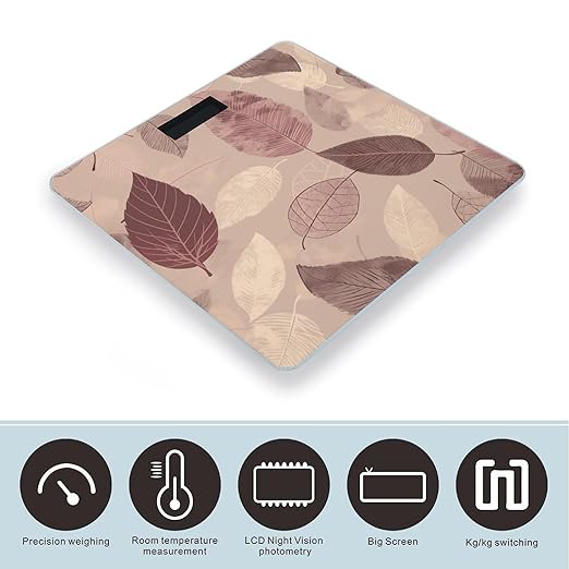 Light Maroon and Gray Scale for Body Weight Anti-Slip Tempered Glass Digital Bathroom Scales Clear LCD Display Weighing Scale Safe Rounded Corners Smart Scales