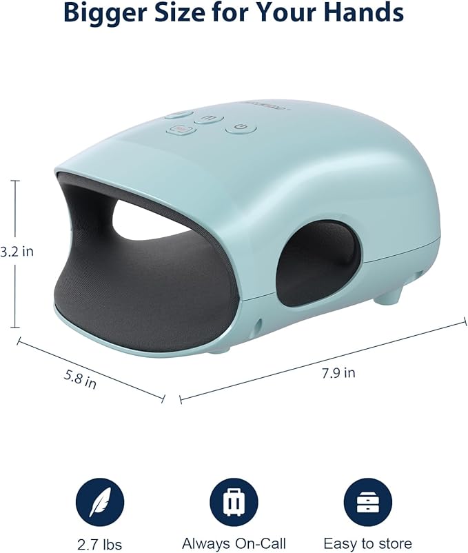 CINCOM Gifts for WomenHand Massager with Heat and Compression for ArthritisPain Relief &amp Finger Numbness(Blue)