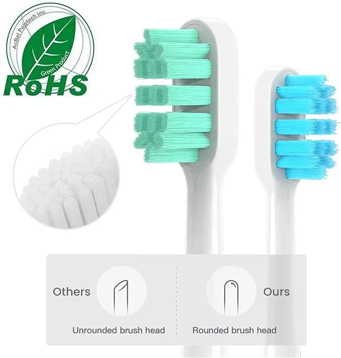 4pcs Replacement Brush HeadsCompatible for Xiaomi Mijia T300 T301 T500 Sonic Electric Toothbrush Head Soft Bristle Nozzles(1)