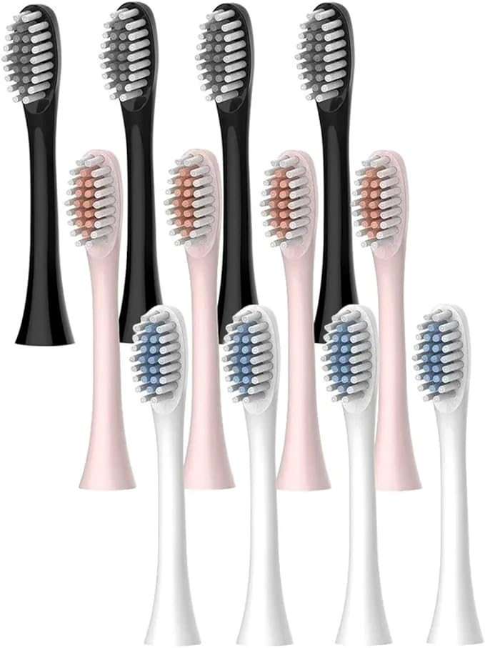Replacement Toothbrush Heads ForCompatible for X.Q.M. X-3 X-2 Sonic Electric Soft Bristle(16pcs Pink)