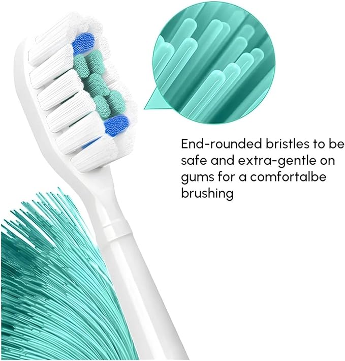 Compatible for 20 Pcs Replacement Brush Heads Compatible with Electric Toothbrush Head with Bristles(White-20 Pcs)