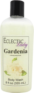 Eclectic Lady Liquid Pearl Body Wash - Gardenia Scent 3-in-1 Use For Bubble Bath Hand Soap &amp Body Wash Phthalate-Free Gardenia Fragrance Handcrafted in USA (8 oz)