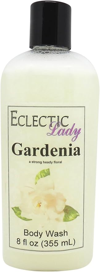 Eclectic Lady Liquid Pearl Body Wash - Gardenia Scent 3-in-1 Use For Bubble Bath Hand Soap &amp Body Wash Phthalate-Free Gardenia Fragrance Handcrafted in USA (8 oz)