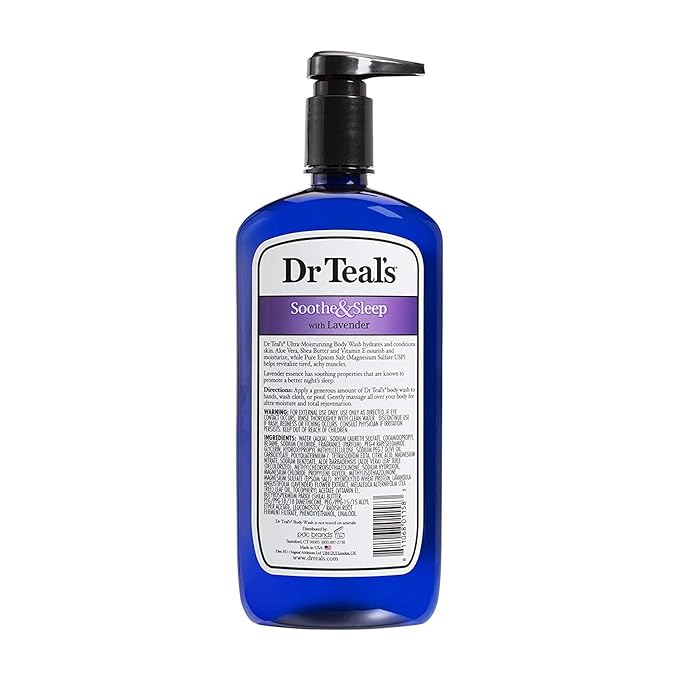 Dr. Teal's Lavender Body Wash Gift Set (2 Pack 24oz Ea.) - Soothe &amp Sleep Lavender with Essential Oils Blended with Pure Epsom Salt - Ease Aches &amp Pains Alleviate Daily Stress at Home