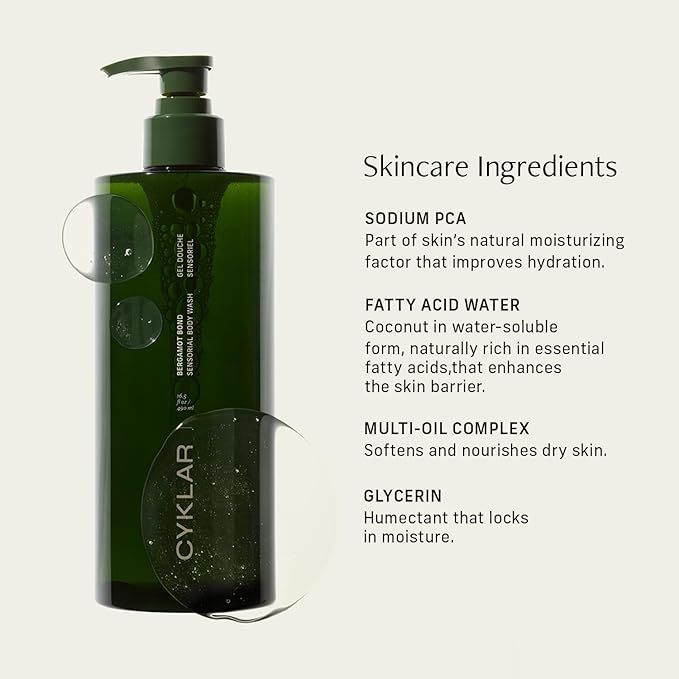 CYKLAR - Nutrient Rich Body Cream + Sensorial Body Wash - Bundle- Bergamot Bond Fragrance