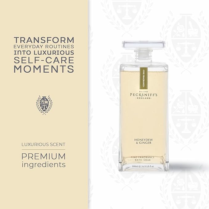 Pecksniffs Prestige 500ml Bath Soak Decanter Honeydew &amp Ginger