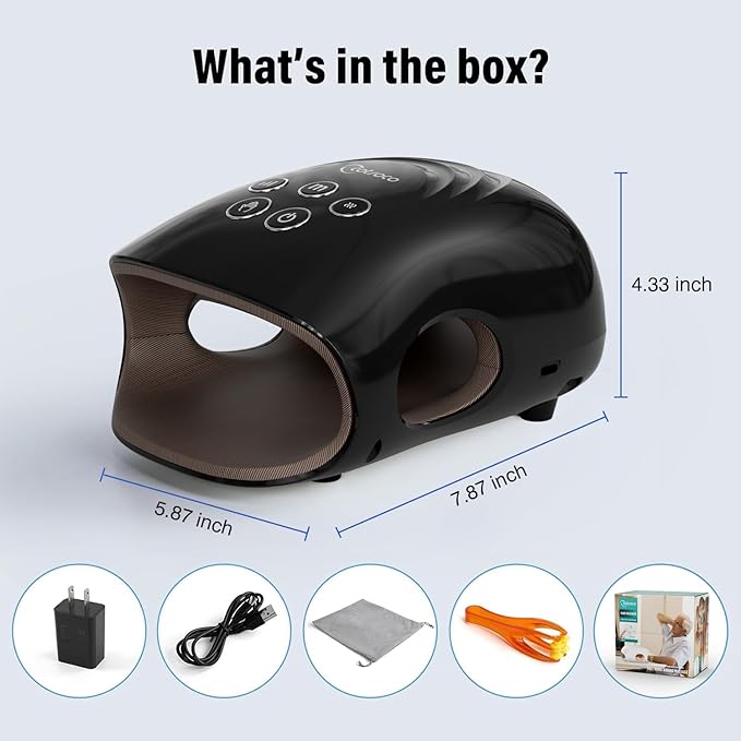 cotsoco Upgraded Hand Massager - 3Massage Sizes Cordless Hand Massager with Heat &amp Compression for Arthritis and Carpal Tunnel Gift for Men Women Family Friends Relaxation at Home Office Blac