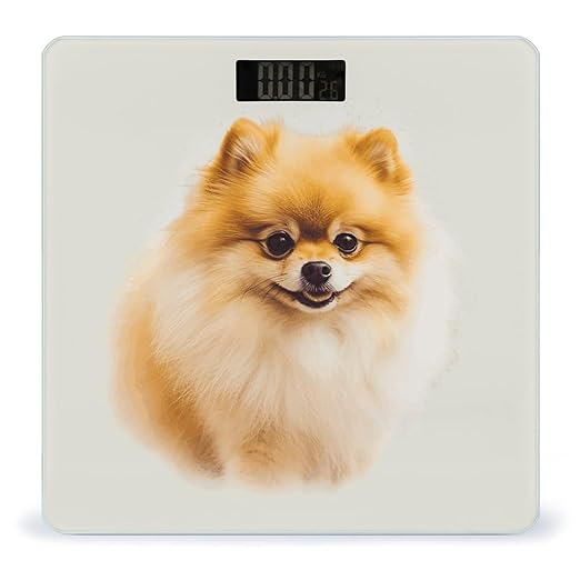 Yellow Pomeranian Scale with LCD Precision Weighing Scales Sturdy Tempered Glass Weight Scales Easy-to-Read Anti-Slip Weight Digital Bathroom Scale for Daily
