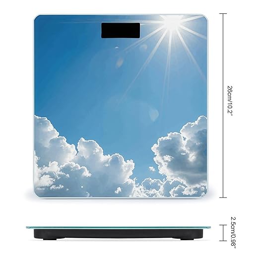 Clean Sky Smart Scale for Body Weight Accurate Bathroom Scale with LED Display Digital Weight Scales Weighing Machine High Precision Scales for Bath Home