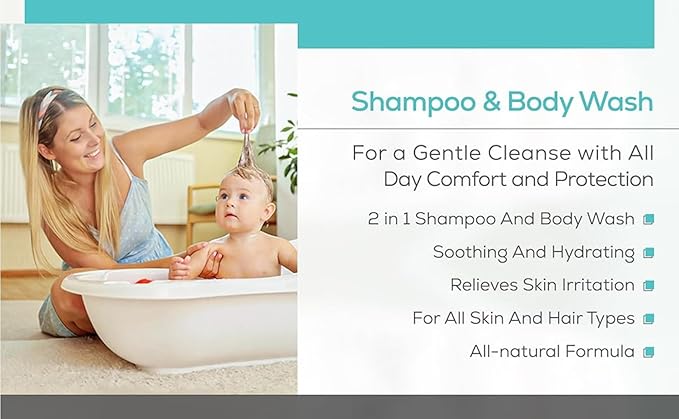 Shampoo &amp Body Wash + Conditioner Combo Set (Unscented) All Natural Formula for Newborns Toddlers and Kids 12 fl oz Each 12 Fl oz Each