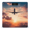Airplane Sunset Sky Weight Scale Digital Electronic Scales Bathroom Scale Larg LCD Backlight Display High Precisio MeasurementsTempered Glass