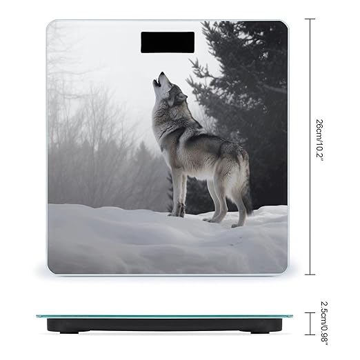 Howling WolfScale for Body Weight with LCD High Precision Weighing Scales Fashion Sturdy Tempered Glass Weight Scales Easy-to-Read Digital Bathroom Scale for Daily 400lb