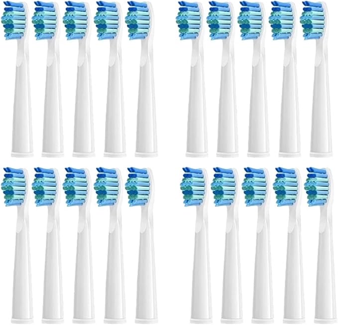 20pcs Replacement Electric Toothbrush Head Bristle Brush Compatible for Fairywill Refills FW-D1/FW-D3/FW-D7(20 PCS WT)