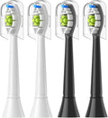 Replacement Brush Heads Compatible for with Sonicare Electric Toothbrush Fit EasyClean Gum Health FlexCare Healthy(2White 2Black)