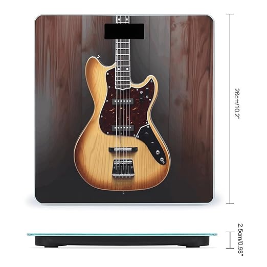 Guitar Musical Instrument Weight ScaleClear LED Display Bathroom Digital Weighing ScaleTempered Glass Digital Bathroom Scale for Body Weight Capacity Up to 400 Lbs