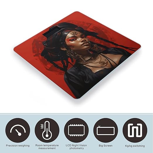 Anime Style Characters Scale for Body Weight Precision Bathroom Weighing Scales with Back Lit LCD Display Sturdy Tempered Glass Body Weight Scales Digital Bathroom Scale 400lb